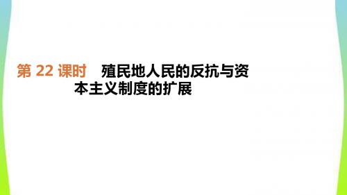中考历史复习世界近代史22殖民地人民的反抗与资本主义制度的扩展