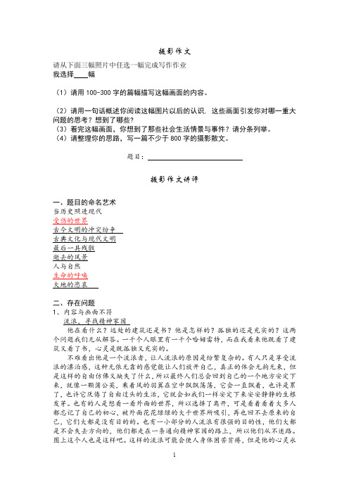 摄影作文及讲评(实例范本)