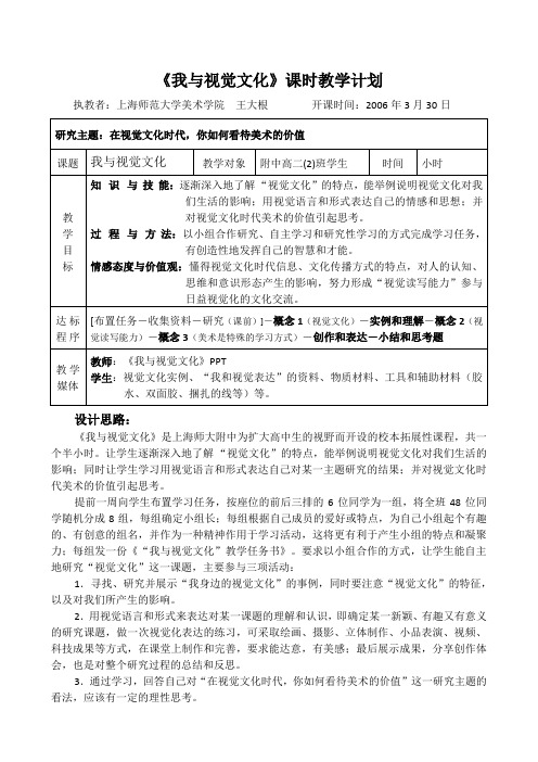 “我与视觉文化”教案