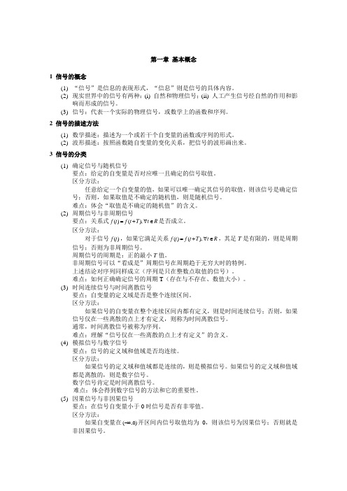信号处理原理第一章知识点