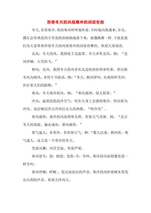 形容冬天的风很寒冷的词语有些