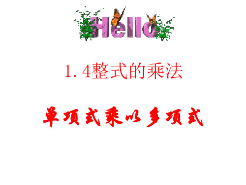 北师大版数学七年级下册第一章1.4整式的乘法(2)(共14张PPT)