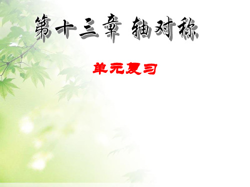 新人教版数学八年级(上)第十三章《轴对称》单元复习
