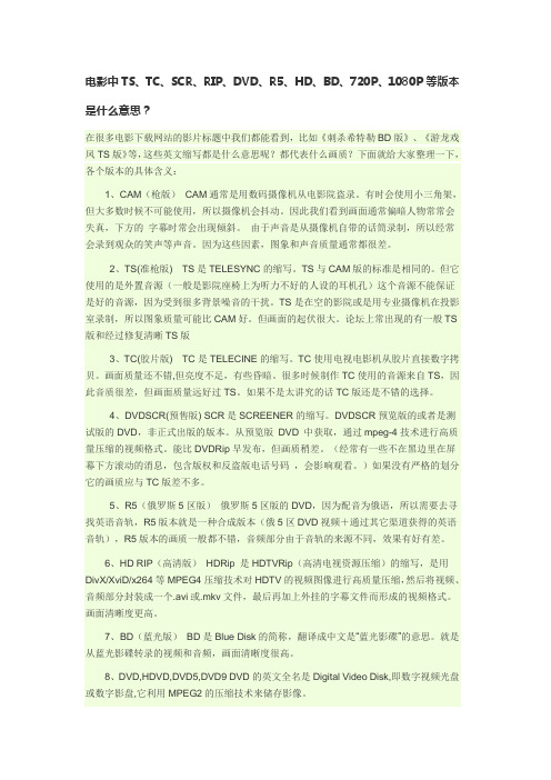 电影各种版本