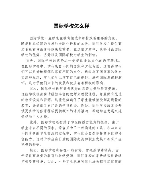 国际学校怎么样