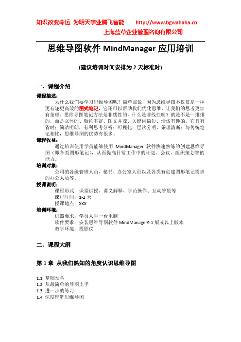 思维导图软件MindManager应用培训(2019版)