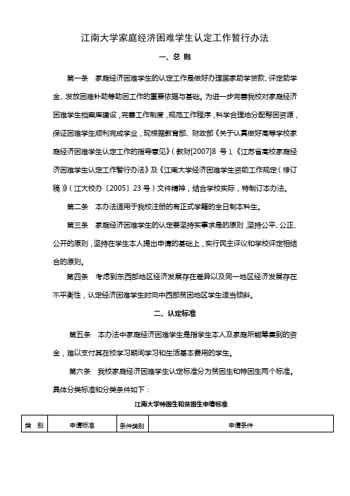 家庭经济困难学生认定工作