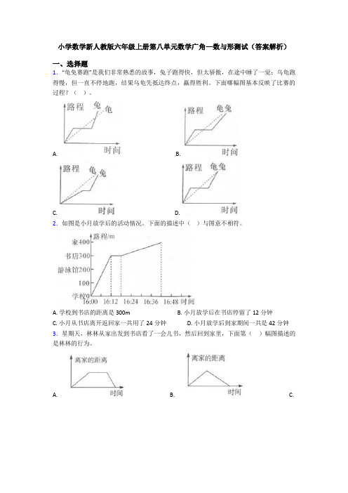 小学数学新人教版六年级上册第八单元数学广角—数与形测试(答案解析)