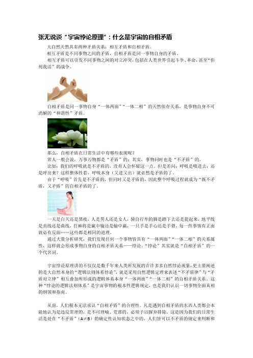 张无说谈：什么是宇宙的自相矛盾