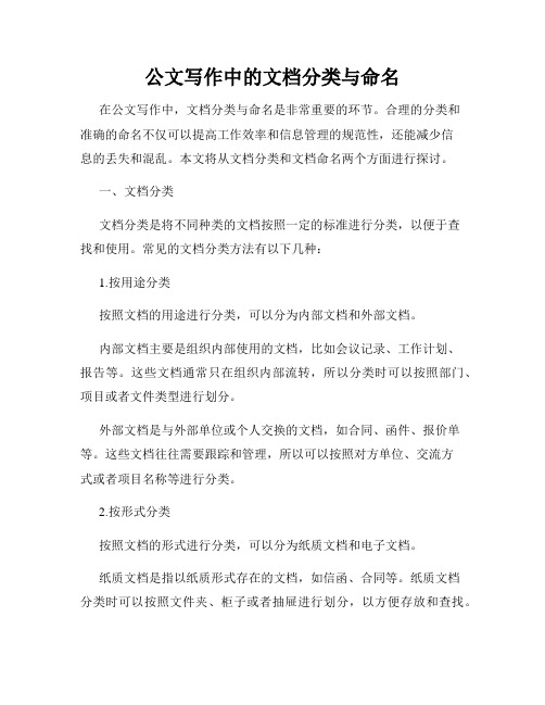 公文写作中的文档分类与命名