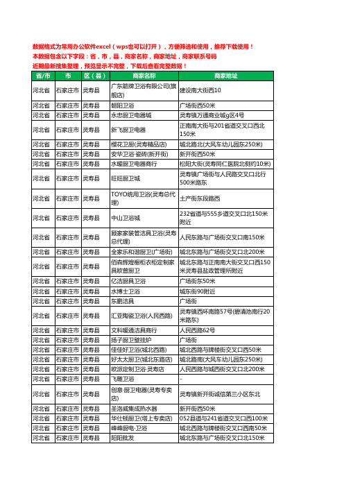 2020新版河北省石家庄市灵寿县卫浴工商企业公司商家名录名单黄页联系电话号码地址大全64家
