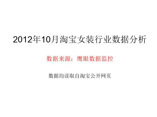 淘宝行业数据—10月女装数据分析