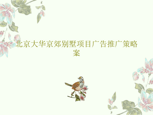 北京大华京郊别墅项目广告推广策略案共74页文档
