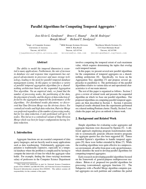 Parallel Algorithms for Computing Temporal Aggregates