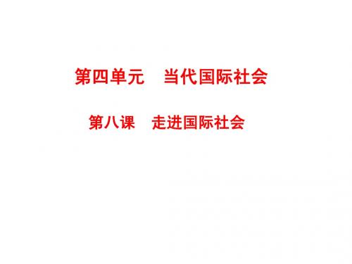 第八课  走进国际社会