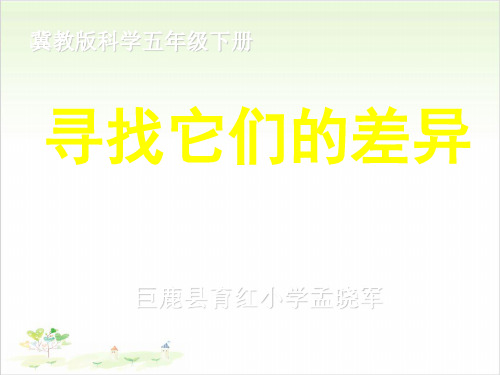 五年级下册科学-相似与差异-冀教版(共31张)-PPT课堂课件