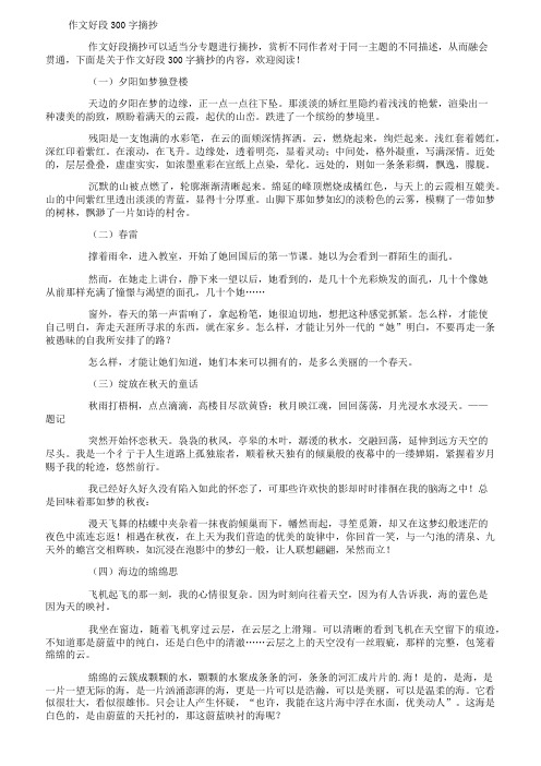 作文好段300字摘抄