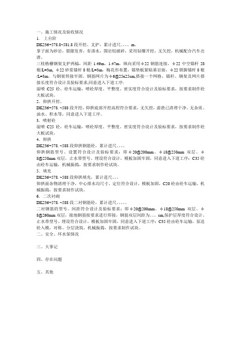 隧道监理日志模板
