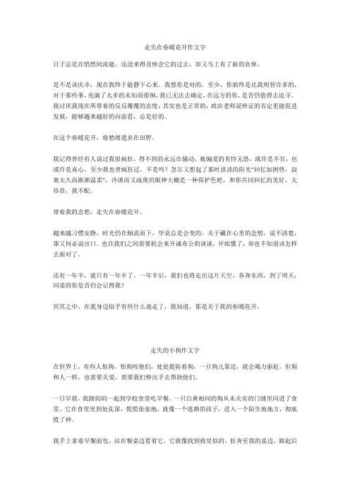 走失的小狗作文600字