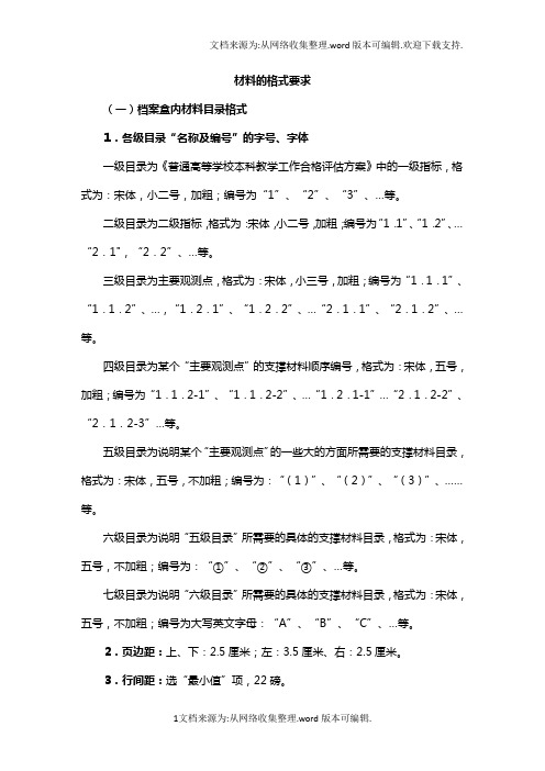 排版格式要求