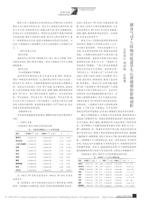 健身气功_八段锦对促进学生心理健康的影响剖析