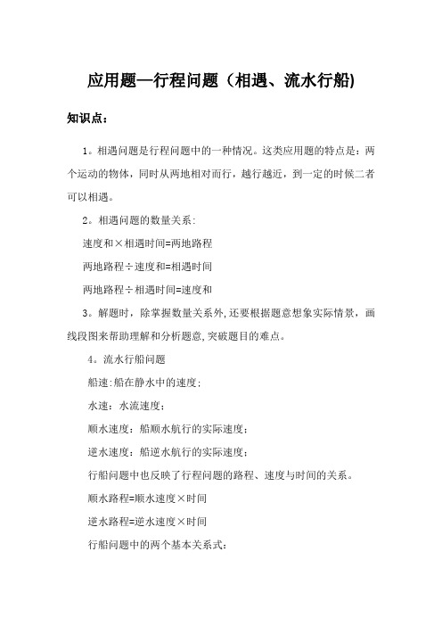 相遇问题整理-范本模板