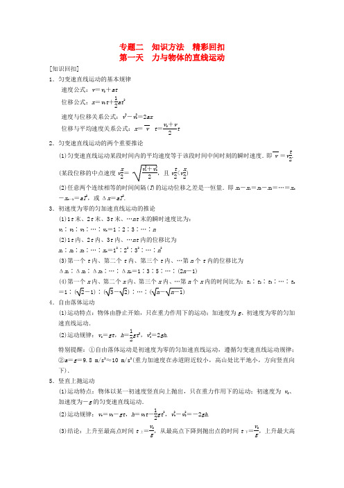 第1天 力与物体的直线运动