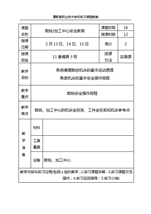 数铣、加工中心安全教育1