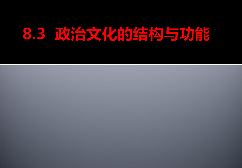 顺从型政治文化地域型政治文化参与型政治文化（占据主导）公民文化