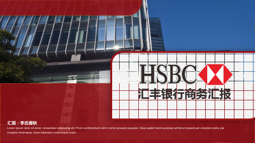 汇丰HSBC汇丰银行汇丰集团汇丰控股ppt通用模板