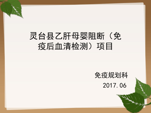 乙肝母婴阻断项目