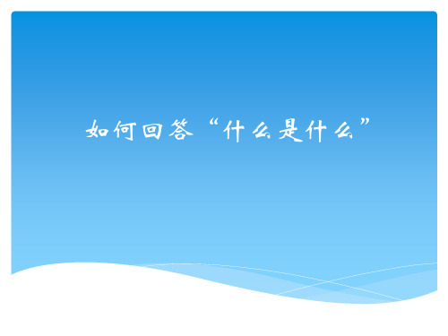 如何回答什么是什么