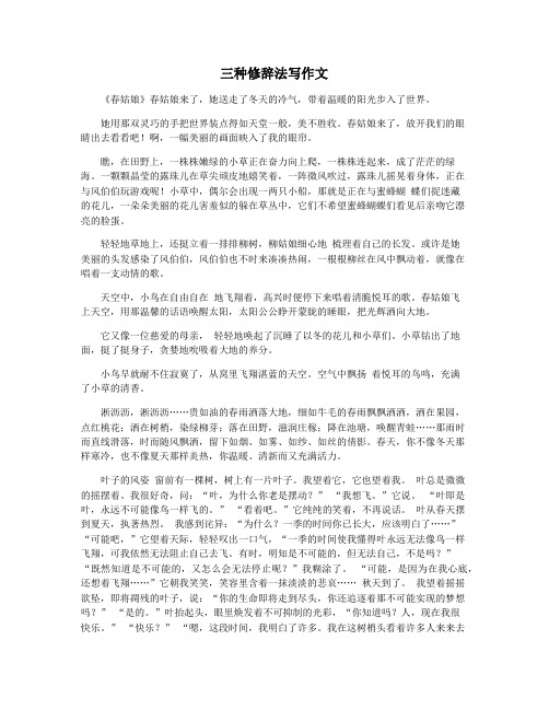 三种修辞法写作文