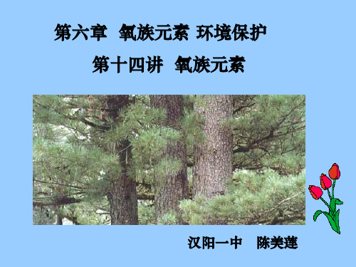 氧族元素环境保护第十四讲氧族元素