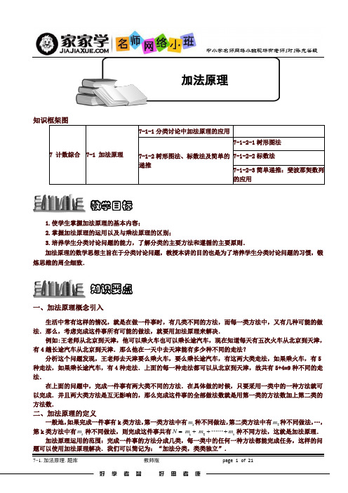 1 [小学奥数专题15】7-1加法原理.题库版修正版