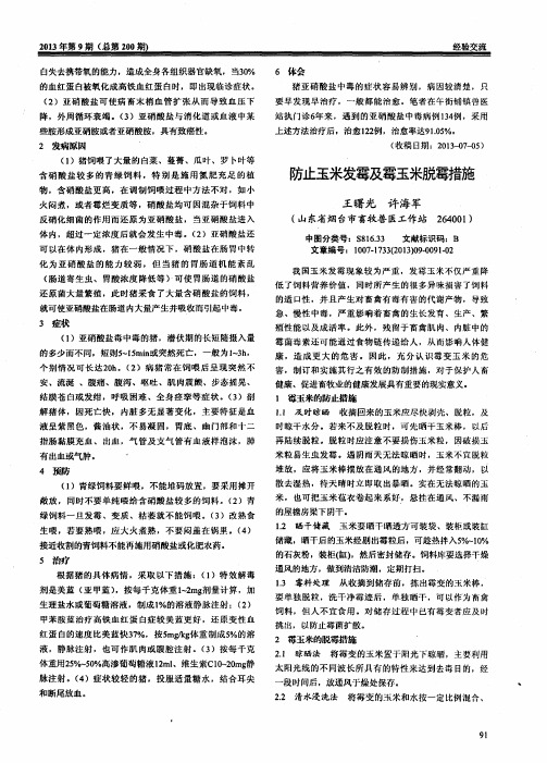 防止玉米发霉及霉玉米脱霉措施