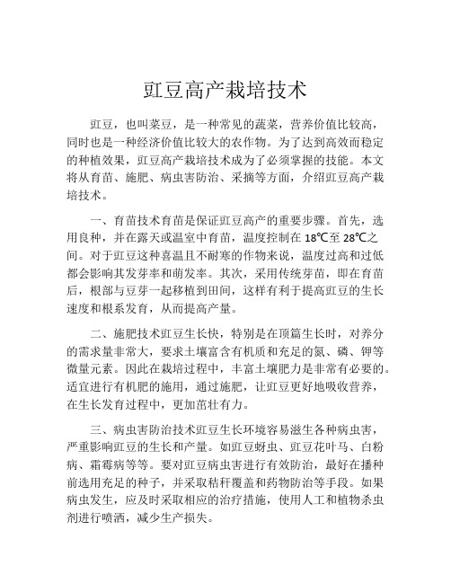 豇豆高产栽培技术