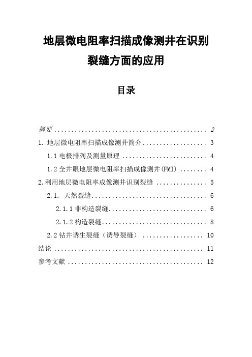 地层微电阻率扫描成像测井在识别裂缝方面的应用