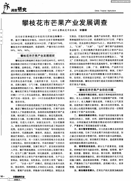 攀枝花市芒果产业发展调查