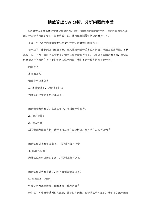 精益管理5W分析,分析问题的本质