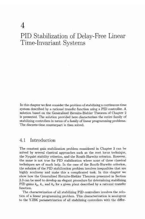 4 PID Stabilization of Delay-Free Linear Time-Invariant Systems