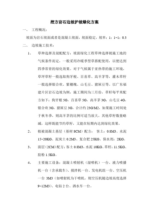 挖方岩石边坡护坡绿化施工组织设计_secret