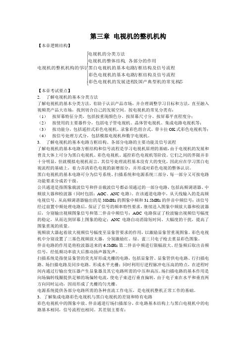 电视机原理与维修(第三部分)第一篇——第三章 电视机的整机机构