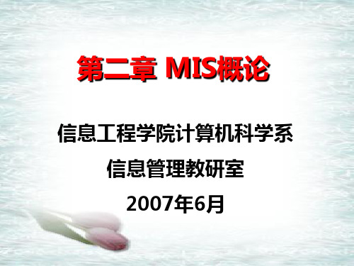 第二章 MIS概论(信息管理MIS课件)