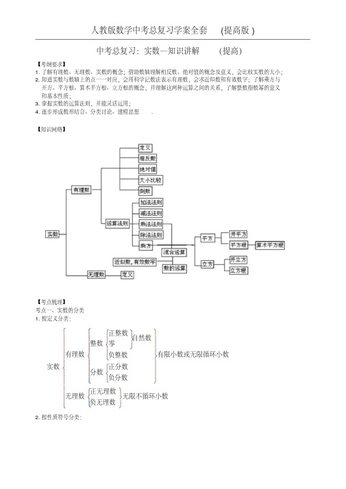 人教版数学中考总复习学案全套提高版.pdf