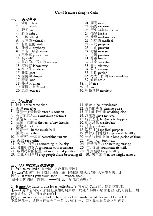 Unit8知识点总结