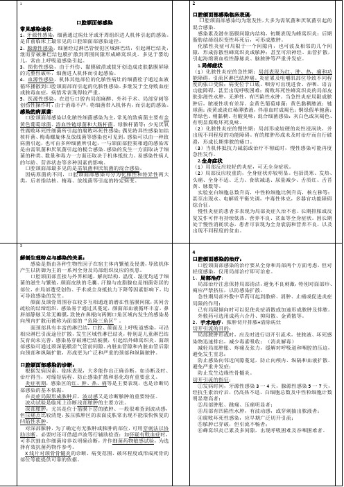口腔颌面部感染  整理  笔记