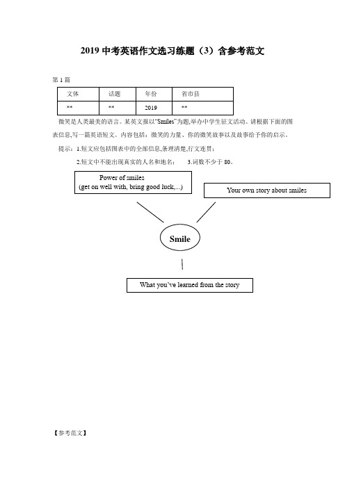 2019中考英语作文选习练题(3)含参考范文