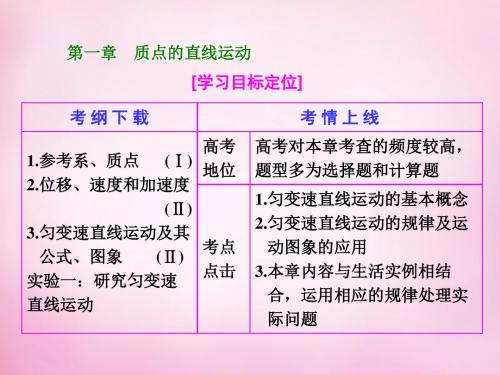 2016年高考物理一轮复习 第1章 第1单元 描述运动的基本概念课件