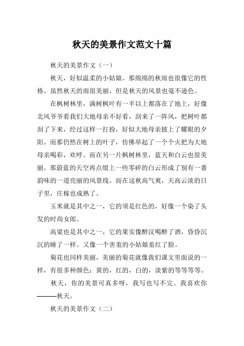 秋天的美景作文范文十篇
